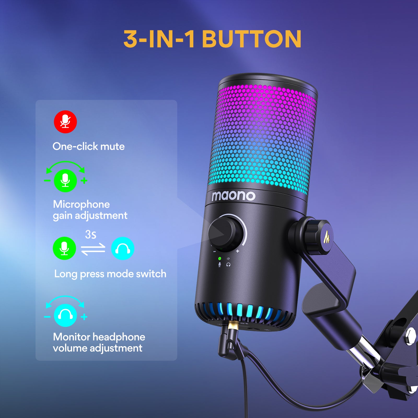 DM30RGB USB Microphone