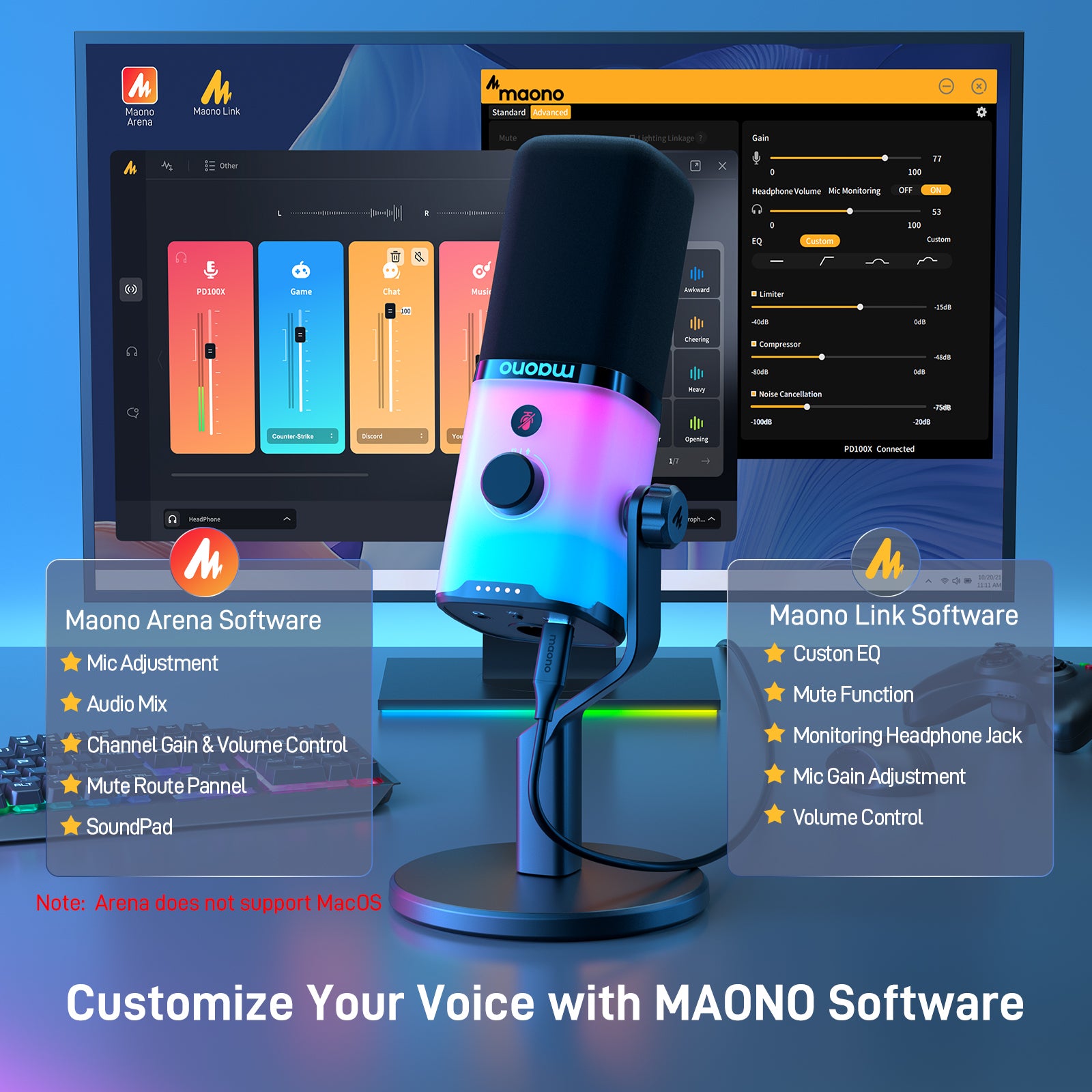PD100X RGB USB/XLR Mikrofon